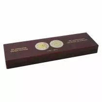 VOLTERRA Numismatic Case 6 Pcs. of 2 Euros Commemorative - 50 Years Traité de l\'Elysée