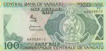 Wanuatu 100 Vatu 1982 - Melanesian local chief, cows - Prefix AA