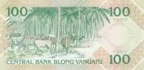 Wanuatu 100 Vatu 1982 - Melanesian local chief, cows - Prefix AA