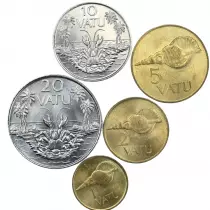 Wanuatu Set of 5 Coins - 1983