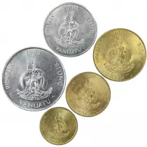 Wanuatu Set of 5 Coins - 1983
