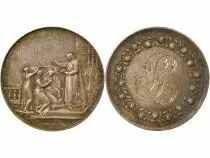 Wedding, Guerinet & Lottiaux - Silver Token, Montagny - 17th September 1867