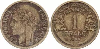 WEST AFRICA 1 Franc Marianne - 1944