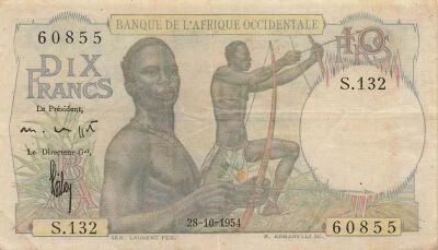 WEST AFRICA 10 Francs - 28-10-1954 - P.37