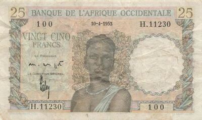 WEST AFRICA 25 Francs - 10-04-1953 - P.38