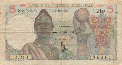 WEST AFRICA 5 Francs - 28-10-1954 - P.36