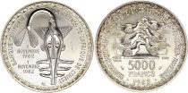 WEST AFRICA 5000 Francs, 20 e Anniversary of monetary union - 1982 - Essai