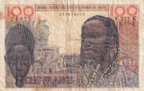 West AFrican States 100 Francs - Mask - 02-03-1965 - Serial F.232 - Letter K (Senegal) - P.701Ke