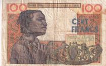 West AFrican States 100 Francs - Mask - 02-03-1965 - Serial F.232 - Letter K (Senegal) - P.701Ke