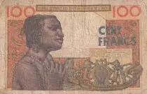 West AFrican States 100 Francs - Mask - 02-03-1965 - Serial T.231 - Letter K (Ivory Coast) - P.701Ke