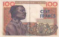 West AFrican States 100 Francs - Mask - 23-04-1959 - Serial D.77 - P.2a