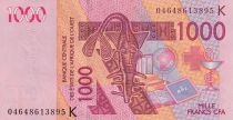 West AFrican States 1000 Francs -  Mask - Camels - 2004 - Letter K ( Senegal) - P.715Kb
