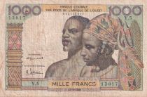 West AFrican States 1000 Francs - Man, woman - 1959 - Serial Y.5 - P.4