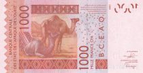 West AFrican States 1000 Francs - Mask - Camels - 2019 - Letter A ( Ivory Coast) - P.NEW