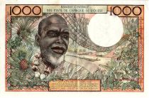 West AFrican States 1000 Francs, river 1961 - Ivory Coast - Serial B.44 A - P.103 Ac - XF