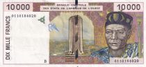 West AFrican States 10000 Francs - Bridge - ND (2000-2001) - Letter B (Benin) - P.214B