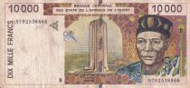 West AFrican States 10000 Francs - Bridge - Varieties years - Varities letters - F