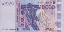 West AFrican States 10000 Francs - Mask - Birds - 2004 - Letter B (Benin) - P.218Bb