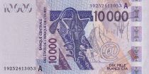West AFrican States 10000 Francs - Mask - Birds - 2019 - Letter A ( Ivory Coast) - P.New