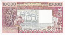 West AFrican States 10000 Francs - Spinning - ND (1986-1987) - Serial O.032 - Lettrer D (Mali) - P.408De