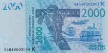 West AFrican States 2000 Francs - Mask - Fishs - 2004 - Letter K ( Senegal) - P.716Kb
