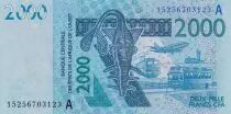 West AFrican States 2000 Francs - Mask - Fishs - 2015 - Letter A (Ivory Coast) - P.116Ao