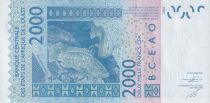 West AFrican States 2000 Francs - Mask - Fishs - 2015 - Letter A (Ivory Coast) - P.116Ao