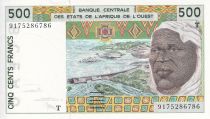West AFrican States 500 Francs - Man, dam - Farmer - 1991 - Letter T (Togo) - P.810T.a