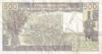 West AFrican States 500 Francs - Old man with zebus - 1989 - Letter A (Ivory Coast) - Serial G.20 - P.106Am