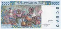 West AFrican States 5000 Francs - Africab - Village scene - ND ( 1992-2003) - A (Ivory Coast) - UNC - P.113A