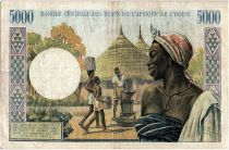West AFrican States 5000 Francs, old man type 1961 ND - A Ivory Cost T.2061 A - P.104Ak - VF