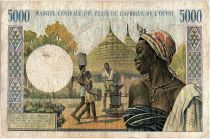 West AFrican States 5000 Francs, old man type 1961 ND - A Ivory Cost W.1885 A - P.104Ak - VF