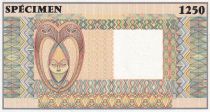 West AFrican States Test note specimen recto verso polychrome, with watermark