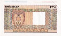 West AFrican States Test note specimen recto verso polychrome, without watermark with colors code