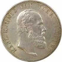 Wurttemberg Charles I - 2 Silver Mark - 1876 F Stuttgart