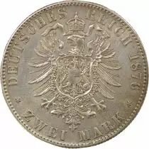 Wurttemberg Charles I - 2 Silver Mark - 1876 F Stuttgart