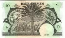 Yemen (Rep&uacute;blica Democr&aacute;tica) 10 Dinars Boat - Palm tree - 1984