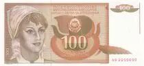 Yougoslavie 100 Dinara - Jeune femme - 1990 - Série AB - P.105