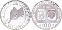 Yougoslavie 100 dinara - Jeux Olympiques de Saravejo de 1984 - Argent - 1982 - Frappe BE