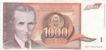 Yougoslavie 1000 Dinara - Nikola Tesla - Armoiries - 1990