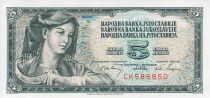 Yougoslavie 5 Dinara - Paysanne - Valeur facial - 1968