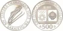 Yougoslavie 500 dinara - Jeux Olympiques de Saravejo de 1984 - Argent - 1983 - Frappe BE