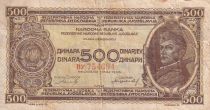 Yougoslavie 500 Dinara - Militaire - Agriculture - 1946 - P.66a