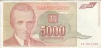Yougoslavie 5000 dinara - Nikola Tesla - 1993