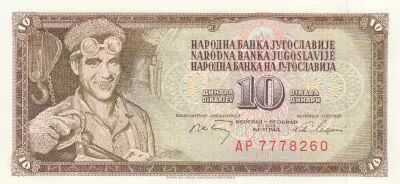 Yugoslavia 10 Dinara - Trabajador - 1968