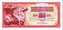 Yugoslavia 100 Dinara - Equestrian statue Peace of Augustincic - 1965