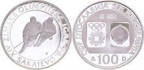 Yugoslavia 100 dinara - Olympics Games of  Saravejo 1984 - Silver - 1982 - Proof