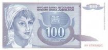 Yugoslavia 100 Dinara Young woman - Stalk