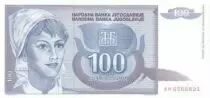 Yugoslavia 100 Dinara Young woman - Stalk