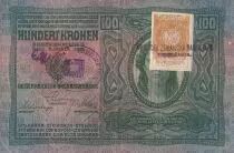 Yugoslavia 100 Kronen - Woman head - Coat of arms, stamp - P.9